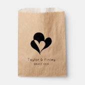 Minimal Schwarz & Weiß Herz Moderne Brauerei Geschenktütchen (Vorderseite)