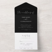 Minimal | Schwarz-Weiß-Hochzeit All In One Einladung (Innen Boden)