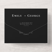 Minimal | Schwarz-Weiß-Hochzeit All In One Einladung (Rückseite)