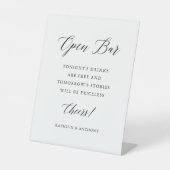 Minimal Schwarz & Weiß Hochzeit Offene Bar Sockelschild (Vorderseite)