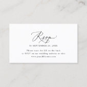 Minimal Schwarz-Weiß-Hochzeit QR-Code RSVP-Karten Visitenkarte (Vorderseite)