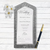 Minimal Schwarz/Weiß Marmor Silver Modernes Abende All In One Einladung