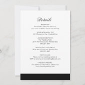 Minimal Schwarz-weiß modern und alle auf einer Hoc Einladung (Rückseite)