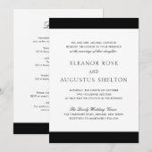 Minimal Schwarz-weiß modern und alle auf einer Hoc Einladung (Vorne/Hinten)