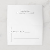 Minimal Schwarz & Weiß Moderne Hochzeit geklappt Platzkarte (Außenseite Aufgefaltet)