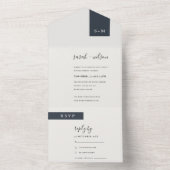 MINIMAL SCHWARZ-WEISS MONOGRAM WEDD SCANDI ALL IN ONE EINLADUNG (Innen Boden)