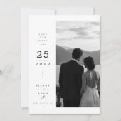 Minimal Schwarz-Weiß Napa Valley Save The Date (Vorderseite)