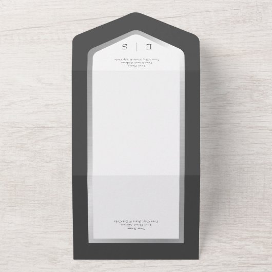 Minimal Schwarz & Weiß Silber Modernes Abendessen All In One Einladung (Außenbereich)