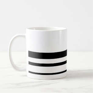 Minimal Schwarz/Weiß Streifen Kaffeetasse