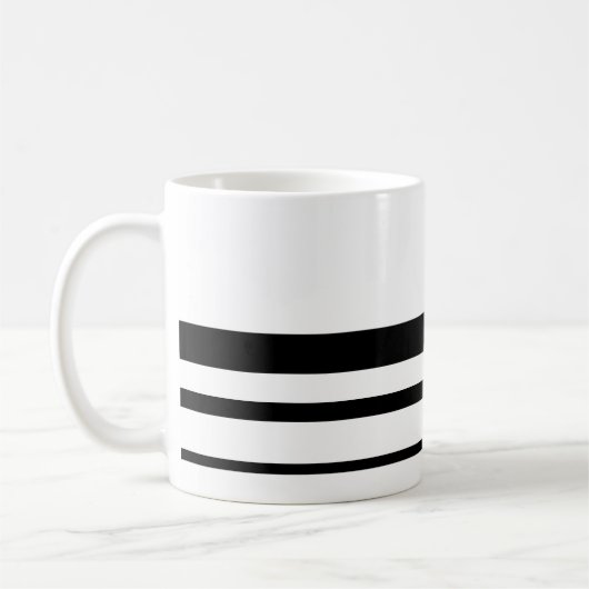 Minimal Schwarz/Weiß Streifen Kaffeetasse (Links)