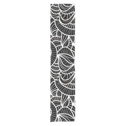 Minimal Schwarz & Weiß Trendy Muster Kurzer Tischläufer (Vorderseite)