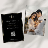 Minimal Schwarz-weiß- und Goldcode-Hochzeit Save The Date