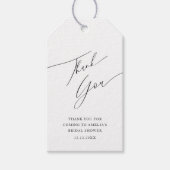 Minimal Schwarz & Weiß Vielen Dank Brautparty Geschenkanhänger (Vorderseite)