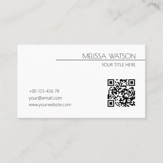 Minimal Schwarz-Weiß Wasserfarbe frisch Visitenkarte (Rückseite)