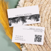 Minimal Schwarz-Weiß Wasserfarbe frisch Visitenkarte