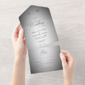 Minimal Schwarz & Weiß Weichheit Modernes Abendess All In One Einladung (Abreißen)