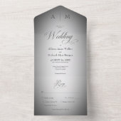 Minimal Schwarz & Weiß Weichheit Modernes Abendess All In One Einladung (Innen Boden)