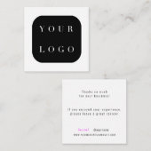 Minimal Schwarz-weiße Firmenmarke Vielen Dank Mitteilungskarte (Vorne/Hinten)