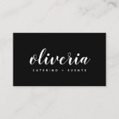 Minimal Schwarz + Weiße Kalligraphie | Visitenkart Visitenkarte (Vorderseite)