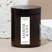 Minimal Schwarz-weiße Kerzenhalterung, dünne Verti Etiketten