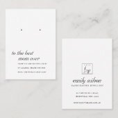 MINIMAL SCHWARZ-WEISSE MAMA GIFT-EARRING-DISPLAY-K PLATZKARTE (Vorne/Hinten)