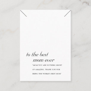 MINIMAL SCHWARZ-WEISSE MAMA GIFT NECKLACE DISPLAY- PLATZKARTE