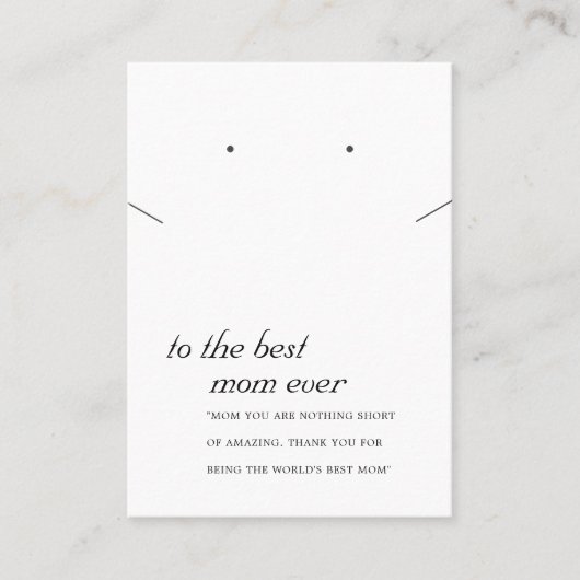 MINIMAL SCHWARZ-WEISSE MAMA GIFT SCHALTFLÄCHE VORH PLATZKARTE (Vorderseite)