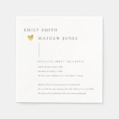 Minimal Schwarz-weiße Typografie Gold Herzspass Fa Serviette (Vorderseite)