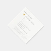 Minimal Schwarz-weiße Typografie Gold Herzspass Fa Serviette (Ecke)