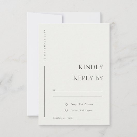 MINIMAL SCHWARZ-WEISSE TYPOGRAFISCHE BREITUNG RSVP (Vorderseite)