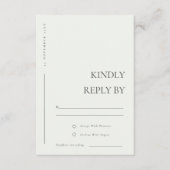 MINIMAL SCHWARZ-WEISSE TYPOGRAFISCHE BREITUNG RSVP BEGLEITKARTE (Vorderseite)