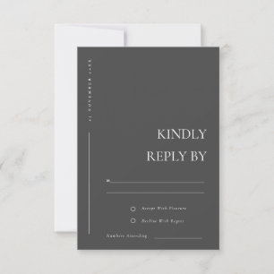 MINIMAL SCHWARZ-WEISSE TYPOGRAFISCHE BREITUNG RSVP KARTE