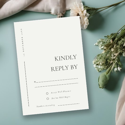 MINIMAL SCHWARZ-WEISSE TYPOGRAFISCHE BREITUNG RSVP KARTE