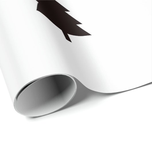 Minimal Schwarz-weiße Weihnachtsbaumen Sternenmust Geschenkpapier (Rolleneckpunkt)