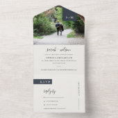 MINIMAL SCHWARZ-WEISSES MONOGRAMM-FOTO ALL IN ONE EINLADUNG (Innen Boden)