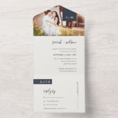 MINIMAL SCHWARZ-WEISSES MONOGRAMM-FOTO ALL IN ONE EINLADUNG (Innen Boden)