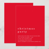 Minimal Schwarz-weißes WeihnachtsParty Rot