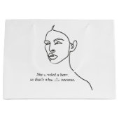 Minimal Schwarz wurde sie zu einem Helden-Inspirat Große Geschenktüte (Vorderseite)