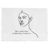 Minimal Schwarz wurde sie zu einem Helden-Inspirat Große Geschenktüte (Rückseite)