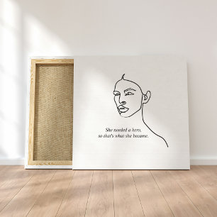 Minimal Schwarz wurde sie zu einem Helden-Inspirat Leinwanddruck