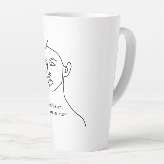 Minimal Schwarz wurde sie zu einem Helden-Inspirat Milchtasse (Rechte Ecke)