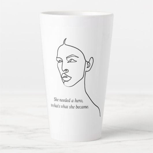 Minimal Schwarz wurde sie zu einem Helden-Inspirat Milchtasse (Vorderseite)