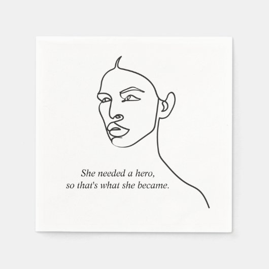 Minimal Schwarz wurde sie zu einem Helden-Inspirat Serviette (Vorderseite)