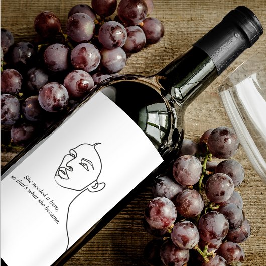 Minimal Schwarz wurde sie zu einem Helden-Inspirat Weinetikett