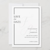 Minimal schwarze anfängliche muslimische Hochzeit  Save The Date (Vorderseite)