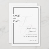 Minimal schwarze anfängliche muslimische Hochzeit  Save The Date (Vorne/Hinten)