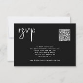 Minimal schwarze Hochzeit QR Code einfach RSVP Karte (Vorderseite)