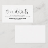 Minimal, schwarzer Schriftart, Angaben zur Hochzei Begleitkarte (Vorne/Hinten)