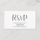 Minimal, Schwarzer Schriftart, Hochzeitsszenario R Begleitkarte (Vorderseite)