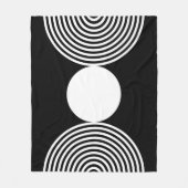 Minimal Schwarzweißkreismuster Fleece Blanket (Vorderseite)